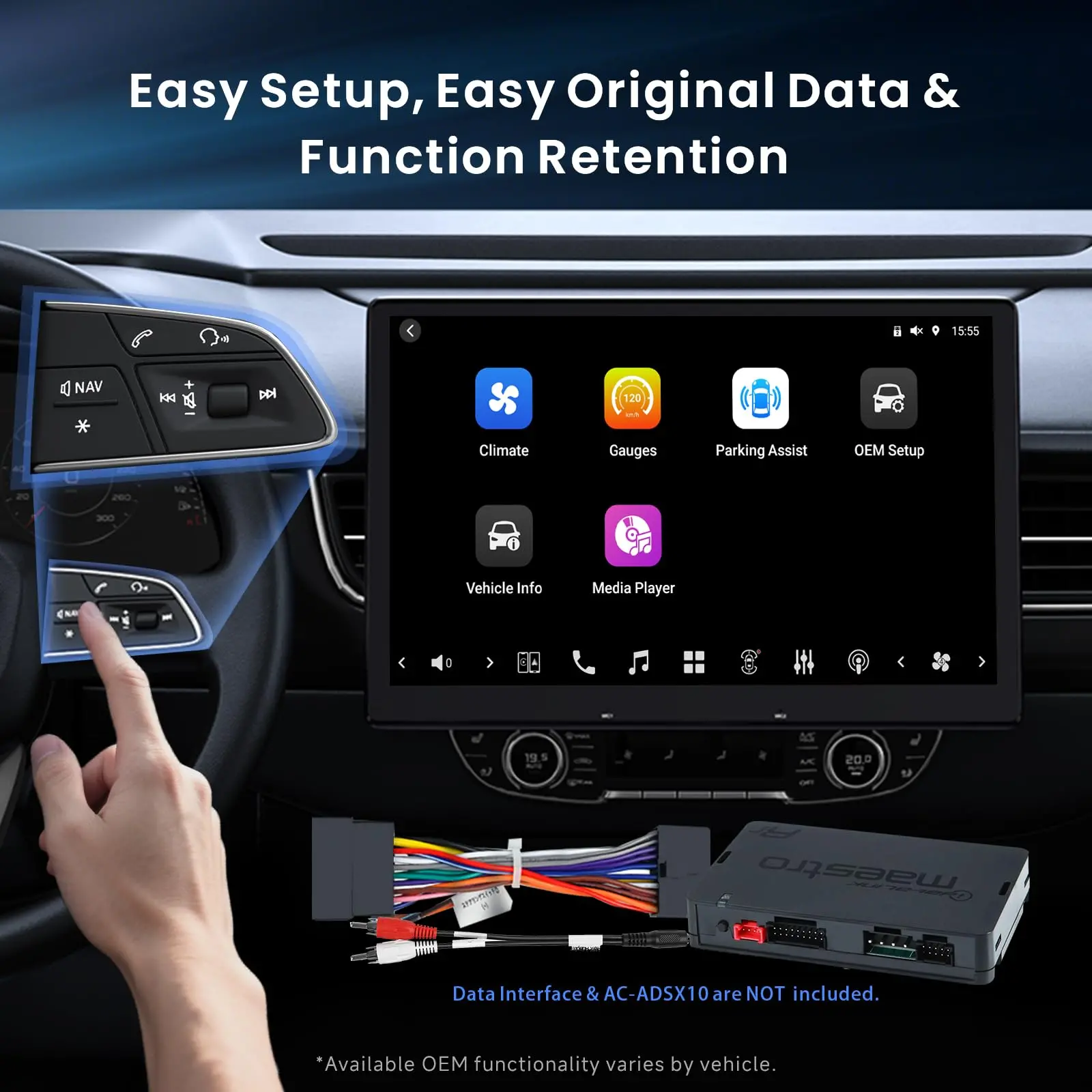 ATOTO X10G129E 12.9" Floating Screen Single Din Android Car Stereo, 8GB+128GB QLED Single Din Head Unit with Wireless CarPlay & Android Auto, 4G LTE, GPS, Dual Bluetooth, 36-Band EQ, AI Assistant - Image 3