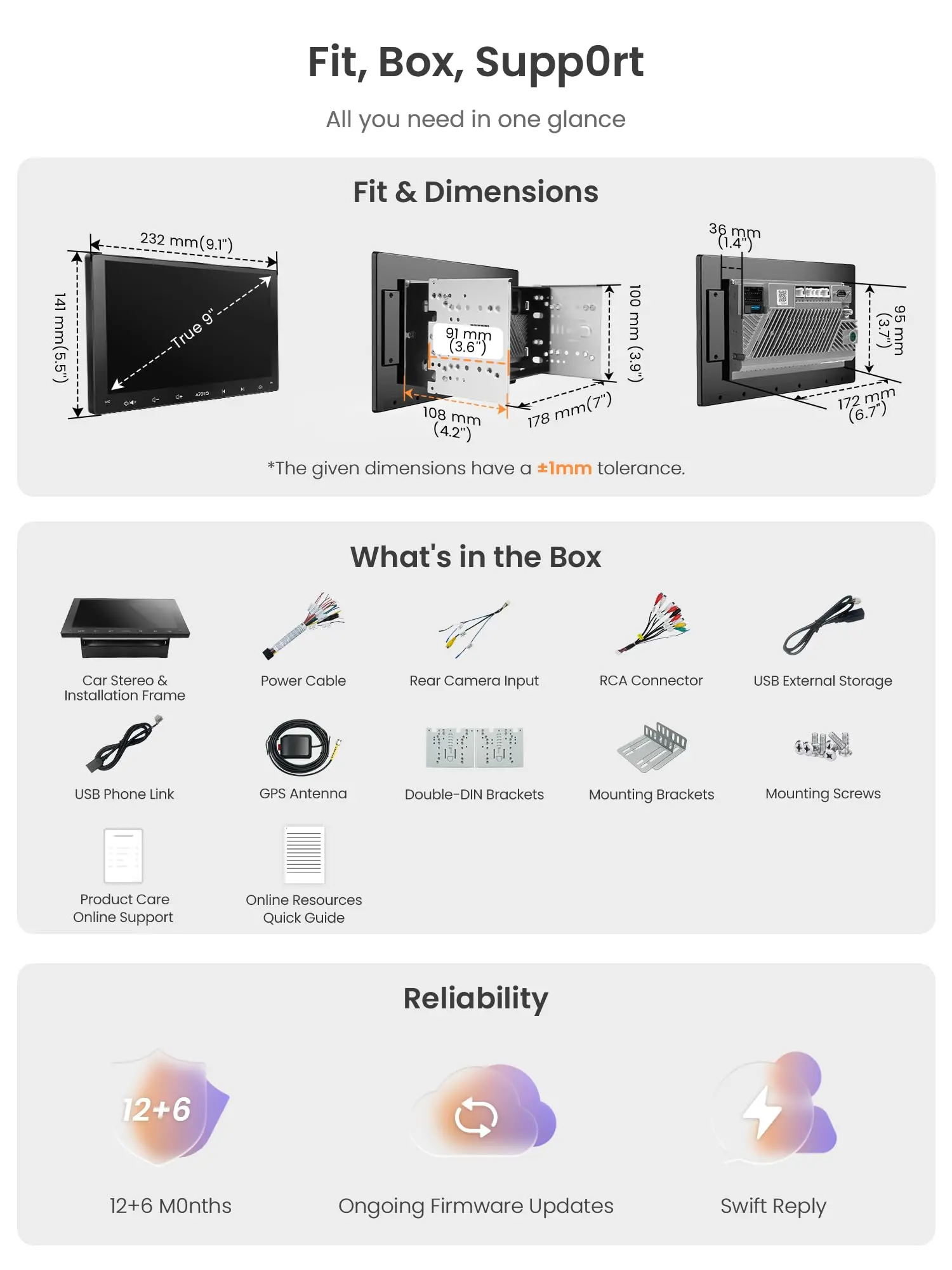 ATOTO A5LG209T 9" Android Double Din Car Stereo, Wireless Android Auto CarPlay Head Unit with WiFi BT USB, in-Dash GPS Navigation System, 1280 * 720P Touchscreen, AM/FM, 2+32G - Image 9