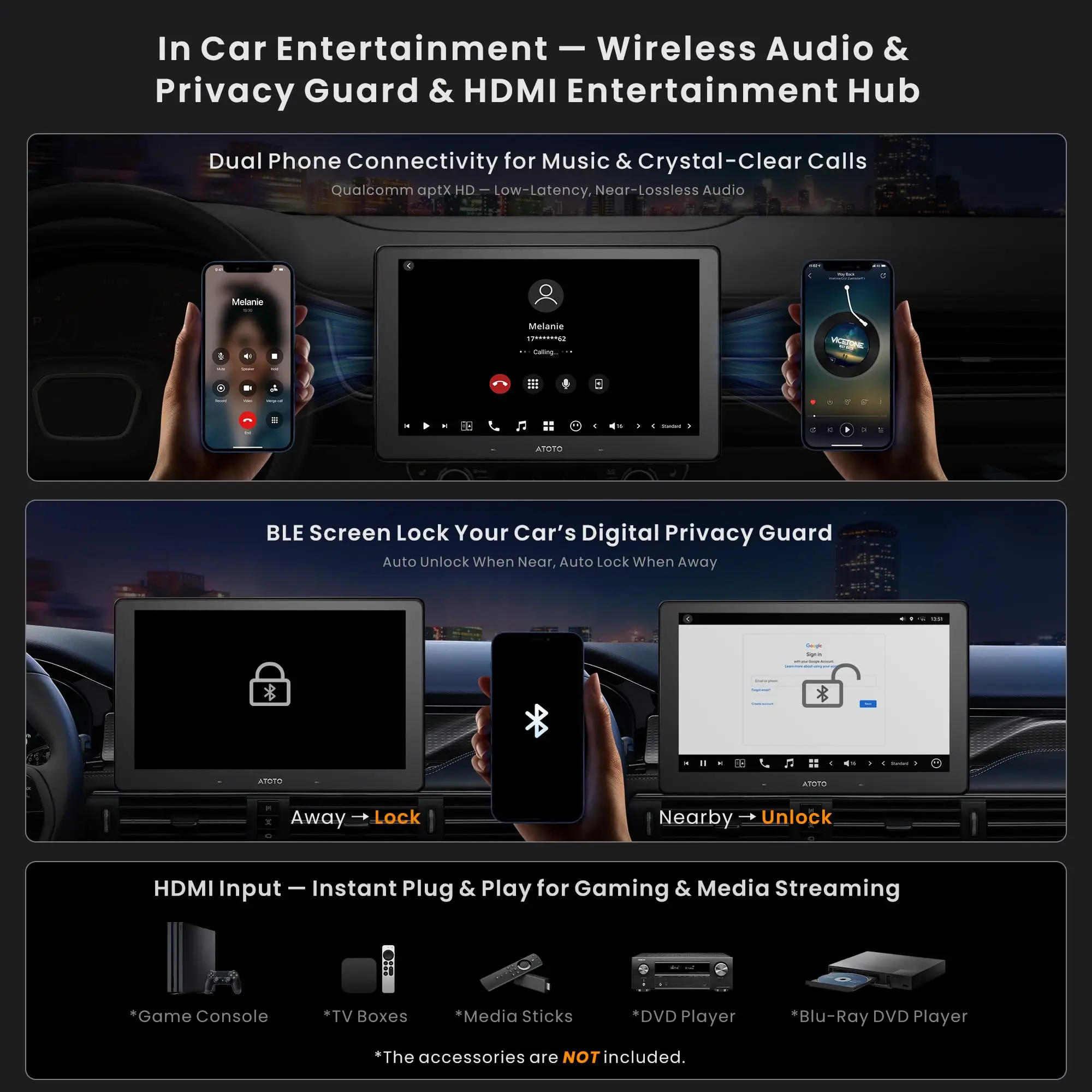 ATOTO X10G110E 10" QLED AI Android Single Din Car Stereo, Floating Screen Head Unit, 8G+128G in-Dash Navigation, 4G LTE, Wireless Carplay & Android Auto, Dual Phone Connection & 2 BT, 36B-EQ - Image 6