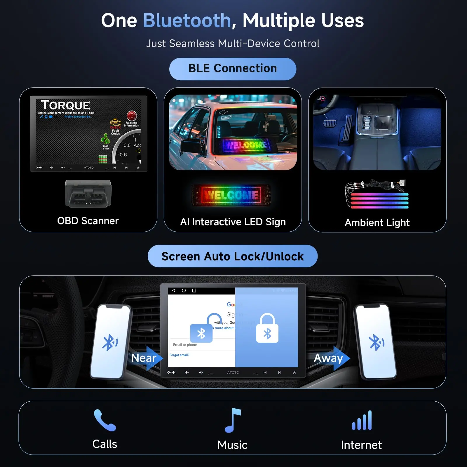 ATOTO A5LG110T 10.1" QLED Android Single & Double Din Car Stereo with Dash Cam, Wireless CarPlay & Android Auto, 2G+32G, Floating QLED Touchscreen, 1080P DVR Recording Camera, WiFi/Bluetooth - Image 6