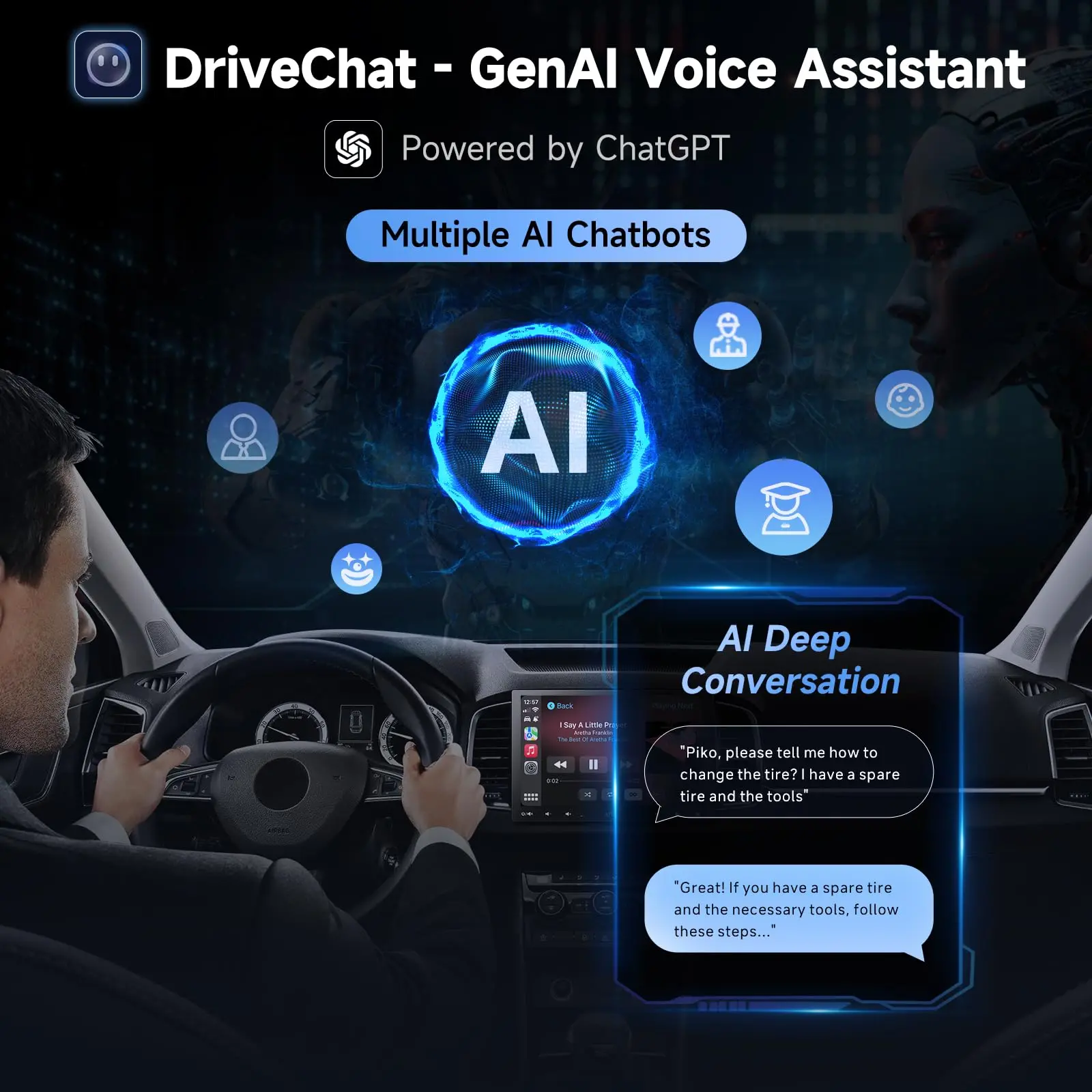 ATOTO A5LG110T 10" Android Double Din & Single Din Car Stereo, Floating QLED Touchscreen Radio with Wireless CarPlay & Android Auto, Backup Camera, HD LRV, DSP, WiFi/BT/USB - Image 4