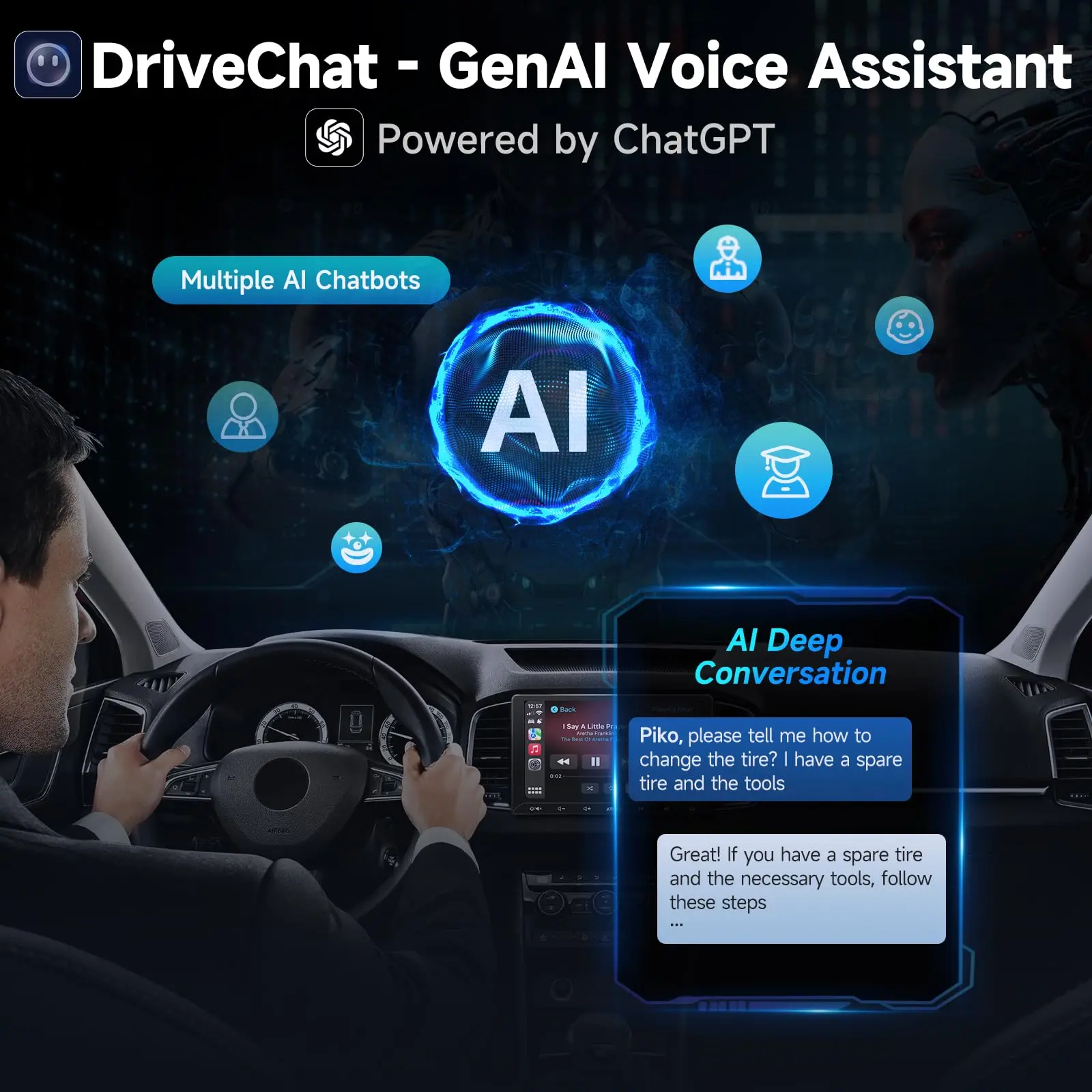 ATOTO A5LG211T 10.1" Android Double Din Car Stereo, Touchscreen, Wireless CarPlay & Android Auto, Wi-Fi/BT/USB Tethering, 24-Band EQ DSP, Bluetooth, MirrorLink, FM/AM/TF, 2G+32G - Image 5