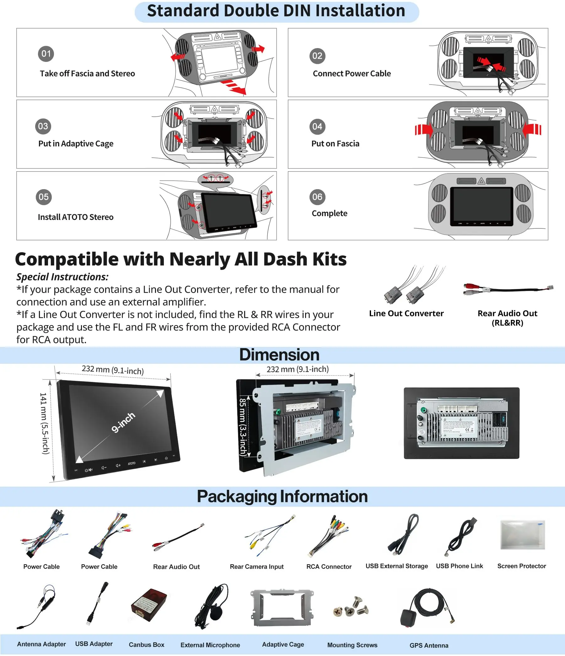 ATOTO A6VW09PF 9" Double Din Car Stereo, Android, Compatible with VW Volkswagen Jetta/Tiguan/Golf, Wireless CarPlay & Android Auto, Dual Bluetooth, GPS Tracking, HD LRV, 2G+32G - Image 8