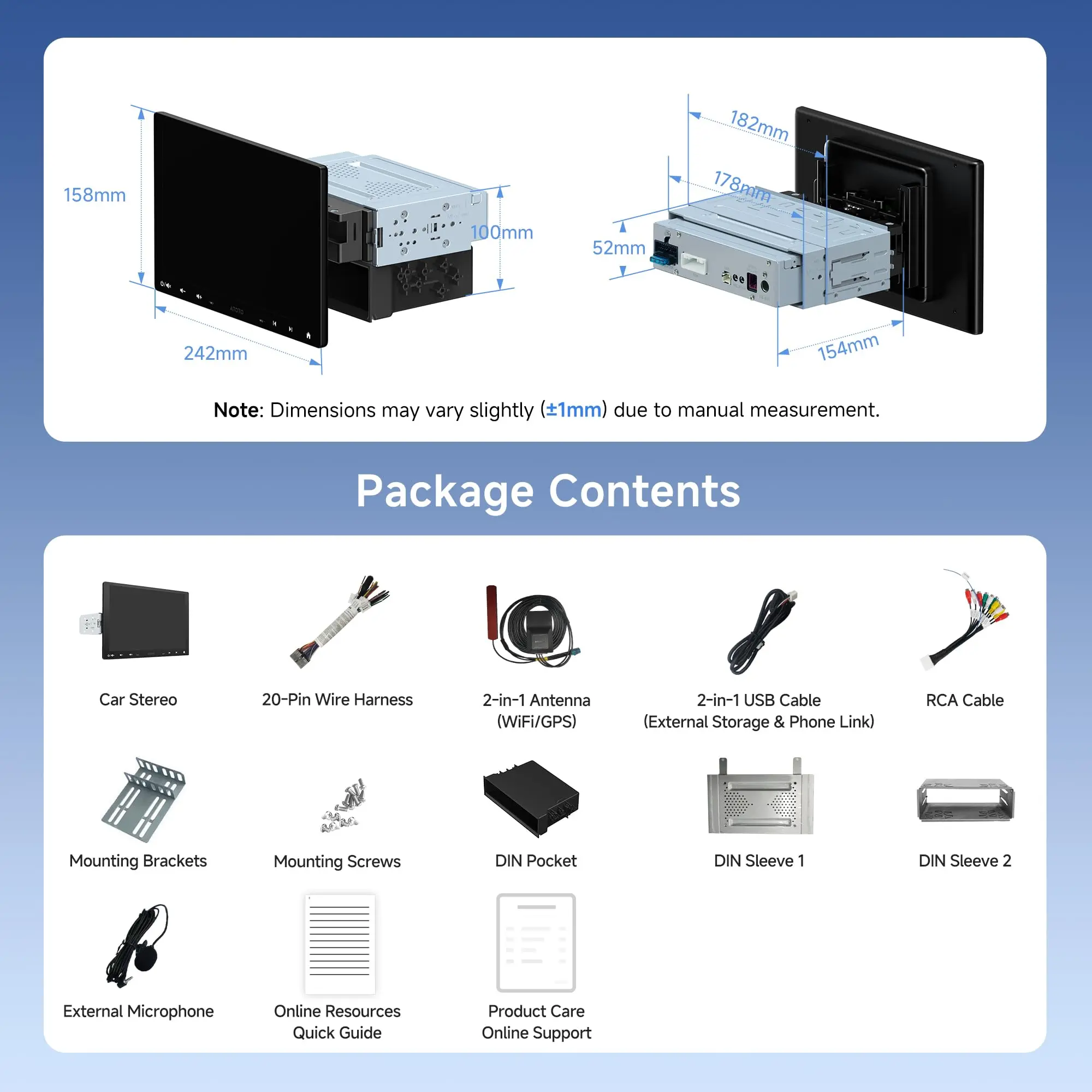 ATOTO A6G110PF 10.1" Bluetooth Radio for Car, 8-Core Android Single & Double Car Stereo, Wireless CarPlay & Android Auto, Floating QLED Touchscreen, 2+32G, ChatGPT, GPS Tracker, HD LRV, WiFi/BT/USB, Dual Bluetooth - Image 8