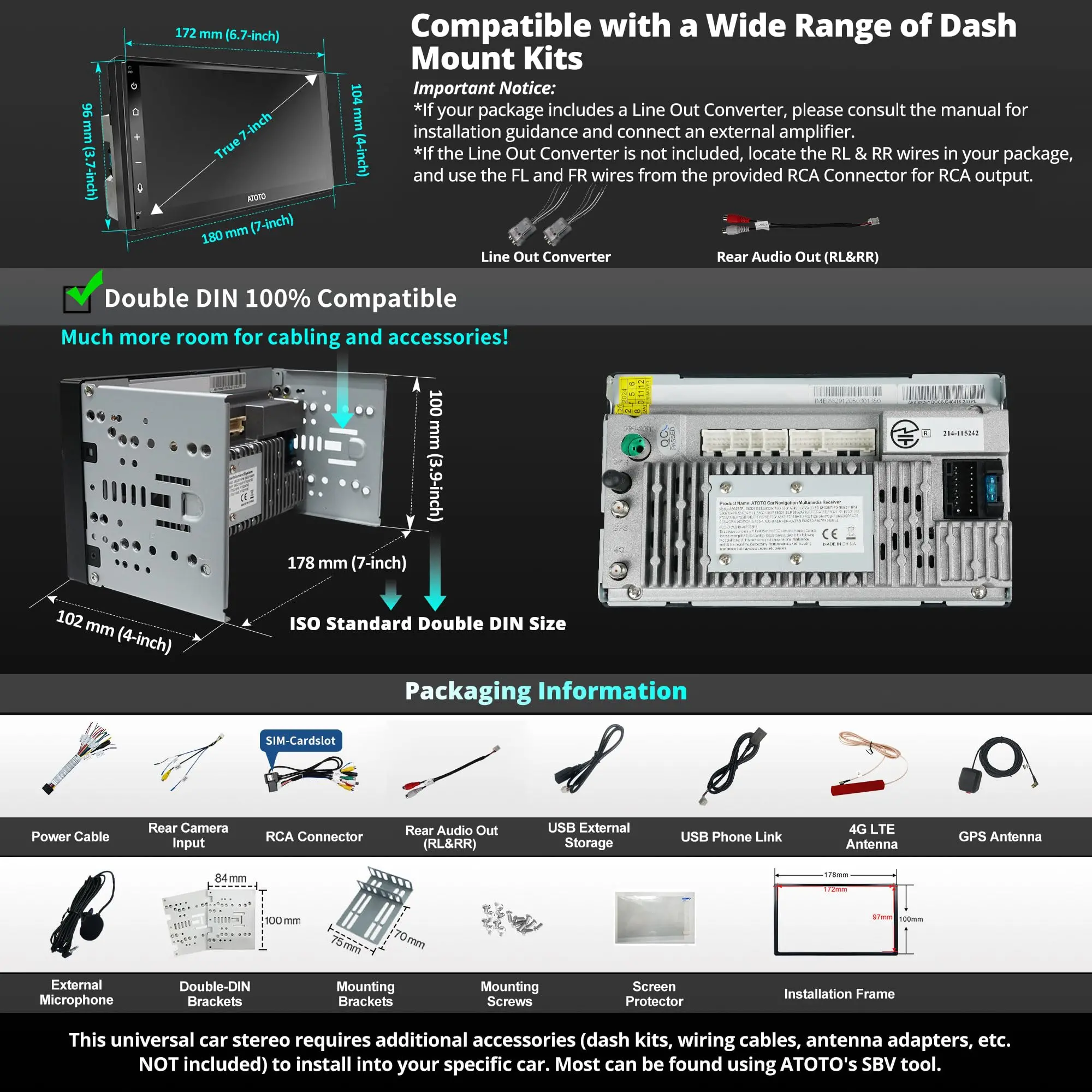 ATOTO A6G2B7PL 7" Double Din Car Stereo, QLED Display, 8-Core Android, 4G LTE WiFi, Wireless CarPlay & Android Auto, Dual Bluetooth, MirrorLink, DSP, HDMI Output, FM Radio, In-Dash Navigation, 4G+64G - Image 7