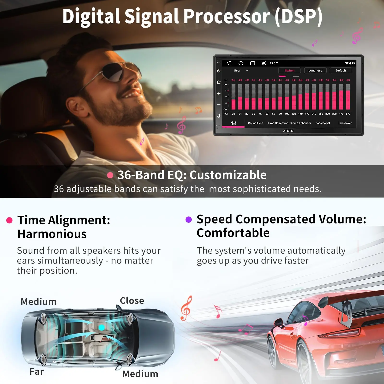 ATOTO A6G2B7PF 7" Double Din Android Car Stereo, Wireless CarPlay & Android Auto, MirrorLink, Dual Bluetooth, DSP, FM Radio, 4G LTE WiFi/BT/USB Tethering, In-Dash Navigation, 8-Core 2G+32G - Image 6