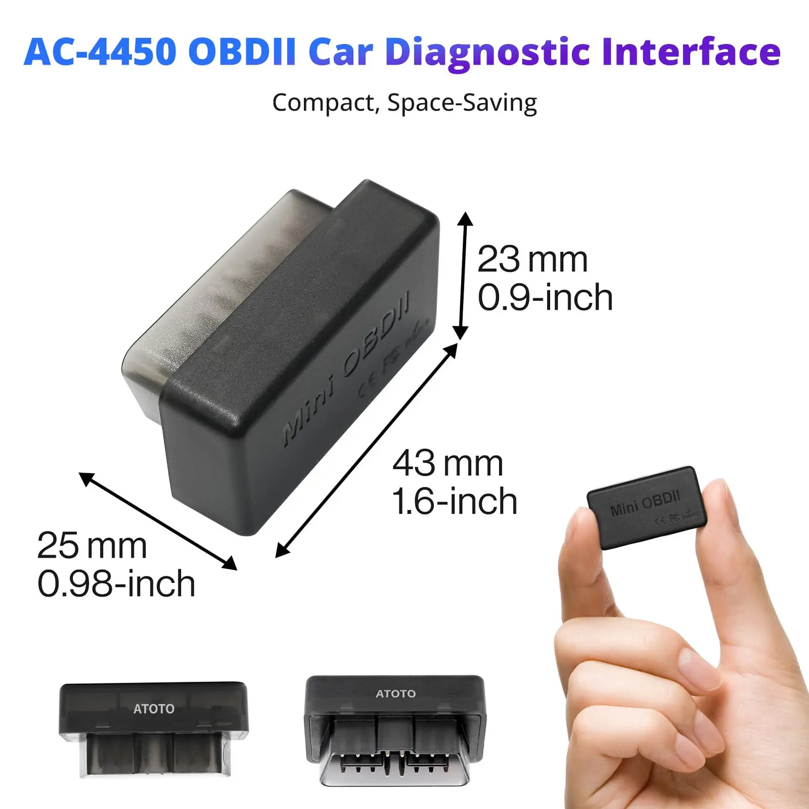 ATOTO AC-4450 Scanner Diagnostico Bluetooth OBDII/OBD2 per Autoradio Android Serie A5/A6/S8/P9/X10, Compatibile con App Torque - Image 4