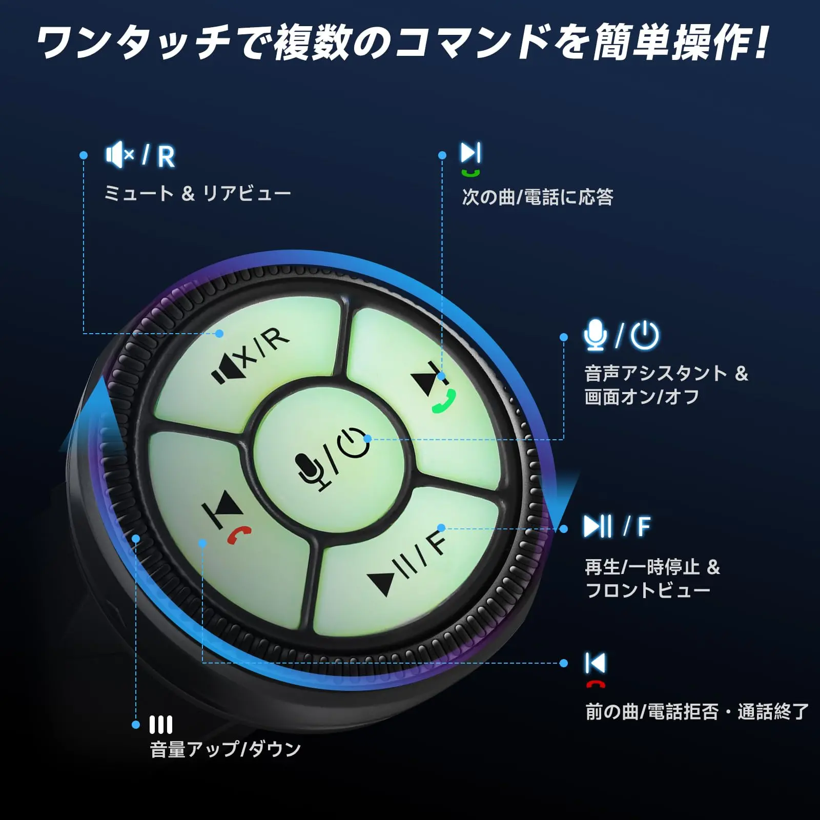 ATOTO AC-44F60 腕時計型ワイヤレスリモコン｜音声コマンド対応・発光キー・ABS+PC素材（-45°C～85°C）｜X10専用・簡単設置 - Image 4
