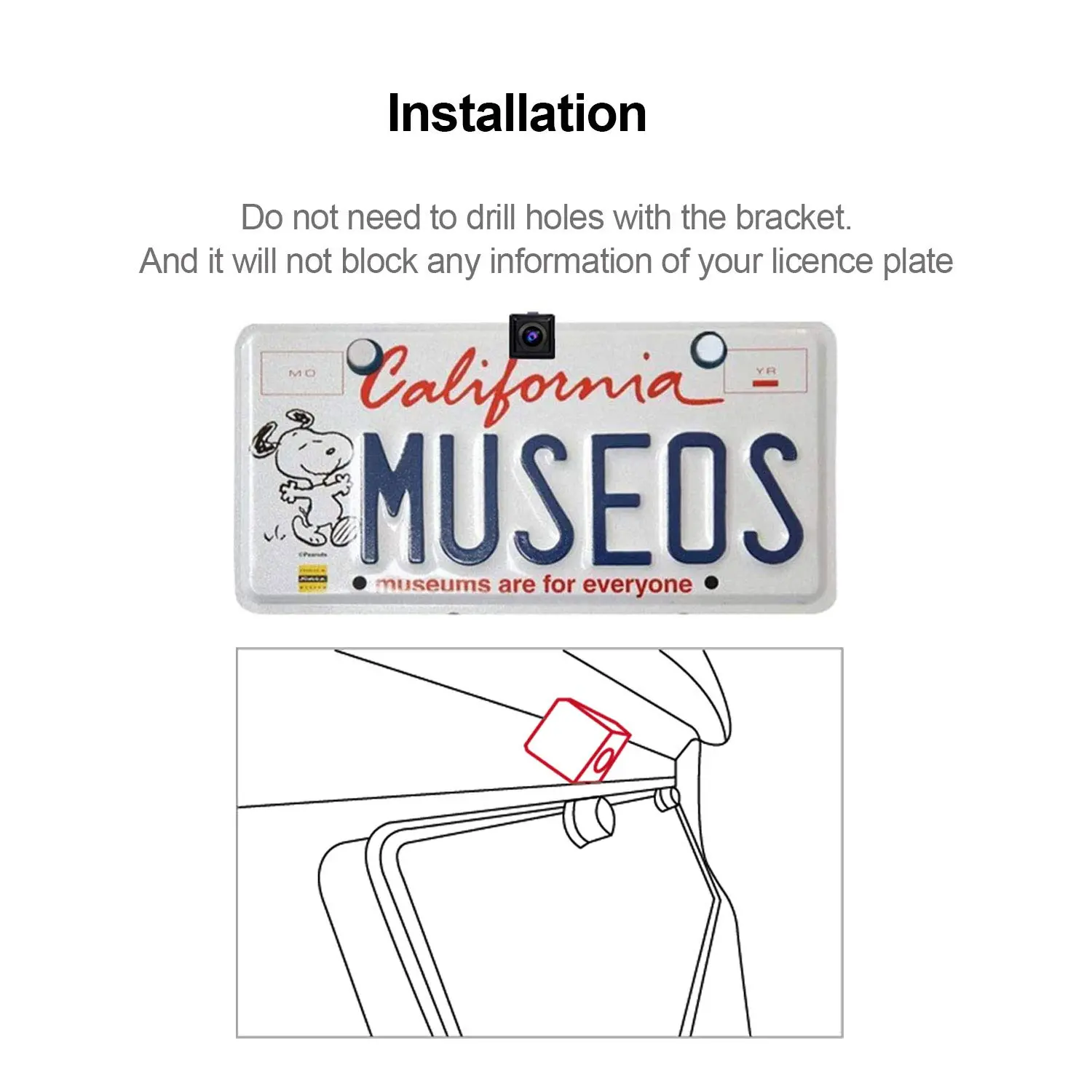 ATOTO AC-HD03LR Cámara Trasera 720P Gran Angular 180°, VSV (Vista Envolvente Virtual), LRV (Retrovisor en Vivo), Visión Nocturna – Solo para modelos ATOTO S8(Excluyendo S8 UN/PN/MS) - Image 3
