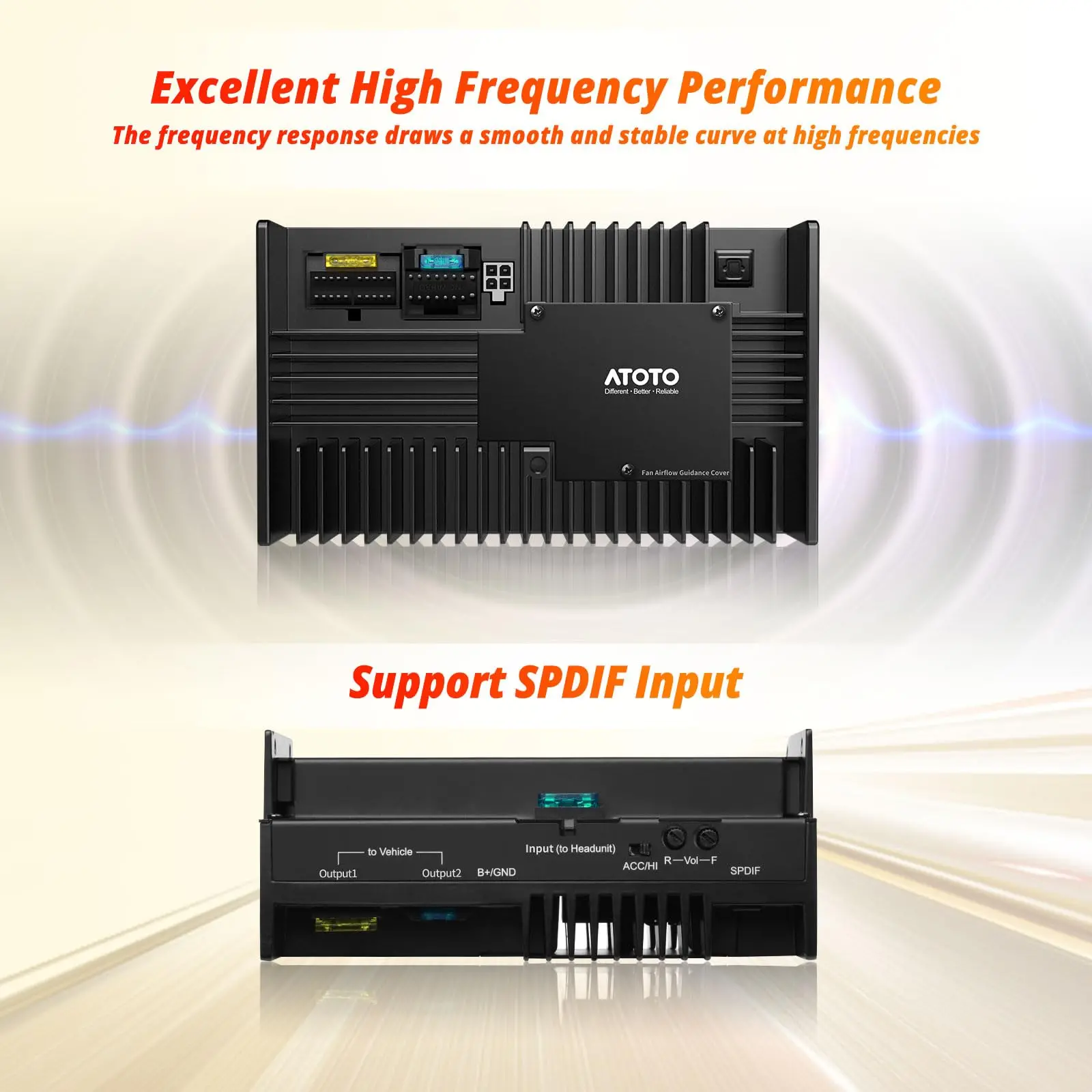 ATOTO CA-AEC02 Auto Verstärker 4x100W, Klasse A/B, 4-Kanal, mit Line-Out-Konverter, 4 Ohm, Premium Klangqualität, Ideal für Auto-Soundsysteme - Image 5