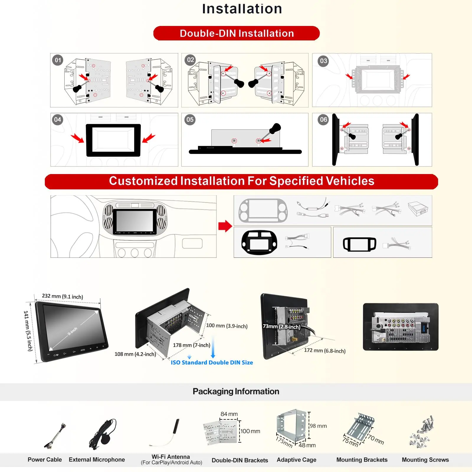 ATOTO F7G209WE 9" Double Din Car Stereo with Touchscreen, Wireless CarPlay & Android Auto, Bluetooth, FM/AM/RDS Radio, Phone Mirror Link, Voice Control, HD Rearview, GPS Navigation - Image 6