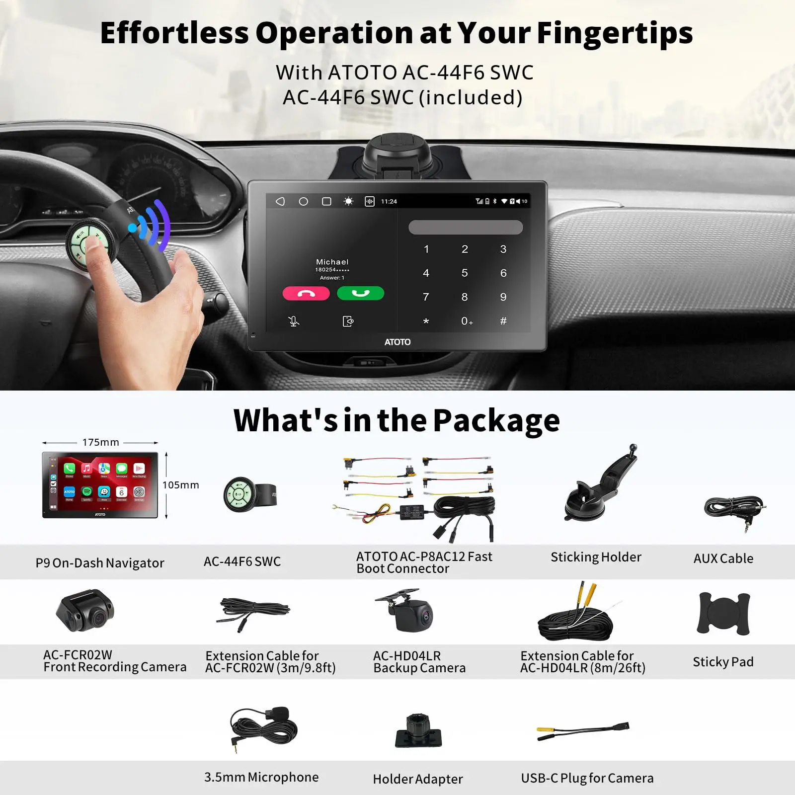 ATOTO 7" Portable Car Stereo with 1080P Front & Rear Cameras, QLED Display, Wireless CarPlay & Android Auto, 4G LTE, 4+32G, Dual Bluetooth, GPS Tracking, HDMI Input - Image 8