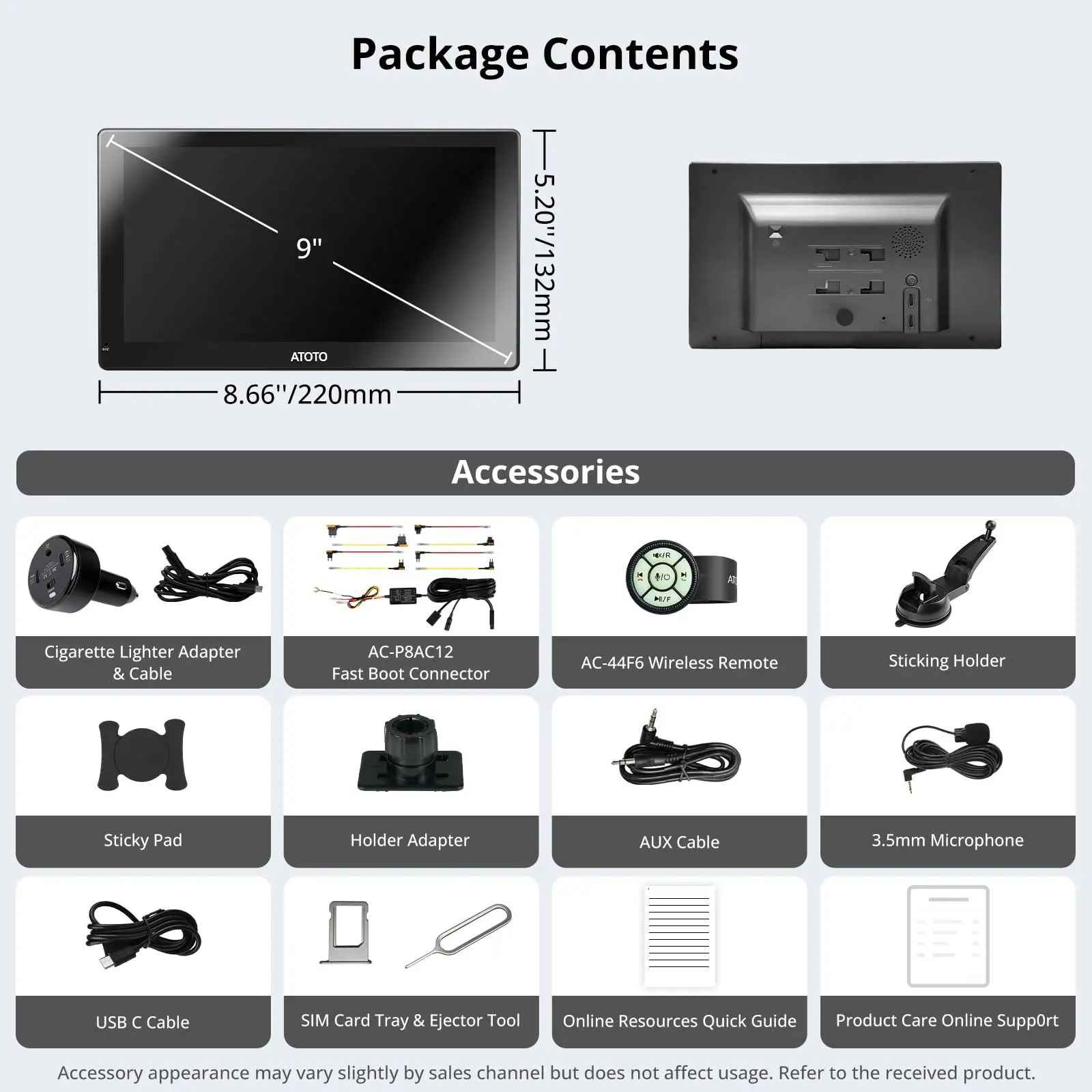 ATOTO 9" Portable Car Stereo with Bluetooth, Wi-Fi, Wireless CarPlay & Android Auto, MirrorLink, GPS Tracking, Multimedia Audio Player - Image 8