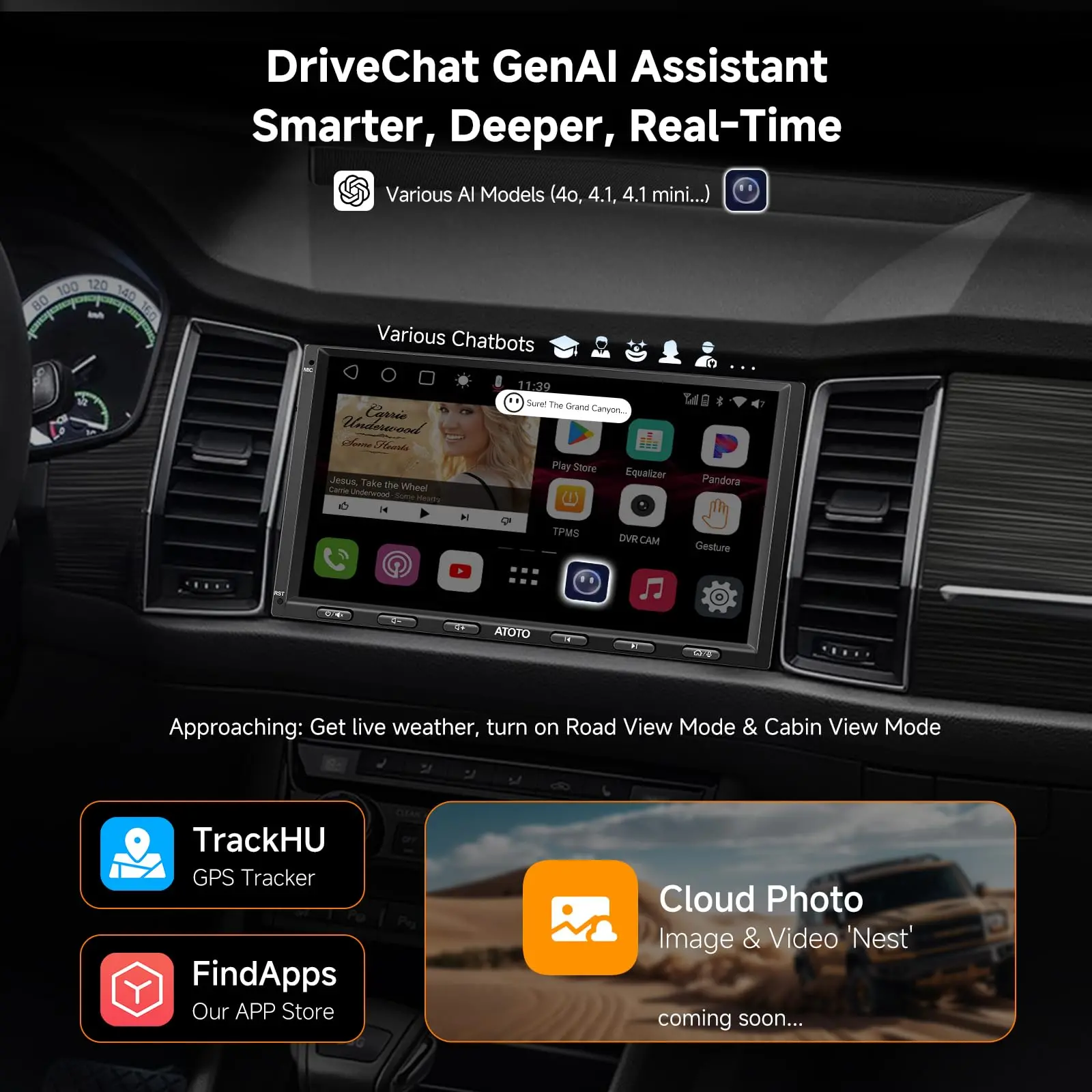 ATOTO S8G2A79UN 7" Double Din Car Stereo,4 * 49W Amp, 2 Bluetooth, GPS Tracking, LRV,  8-Core 6G+128G - Image 4