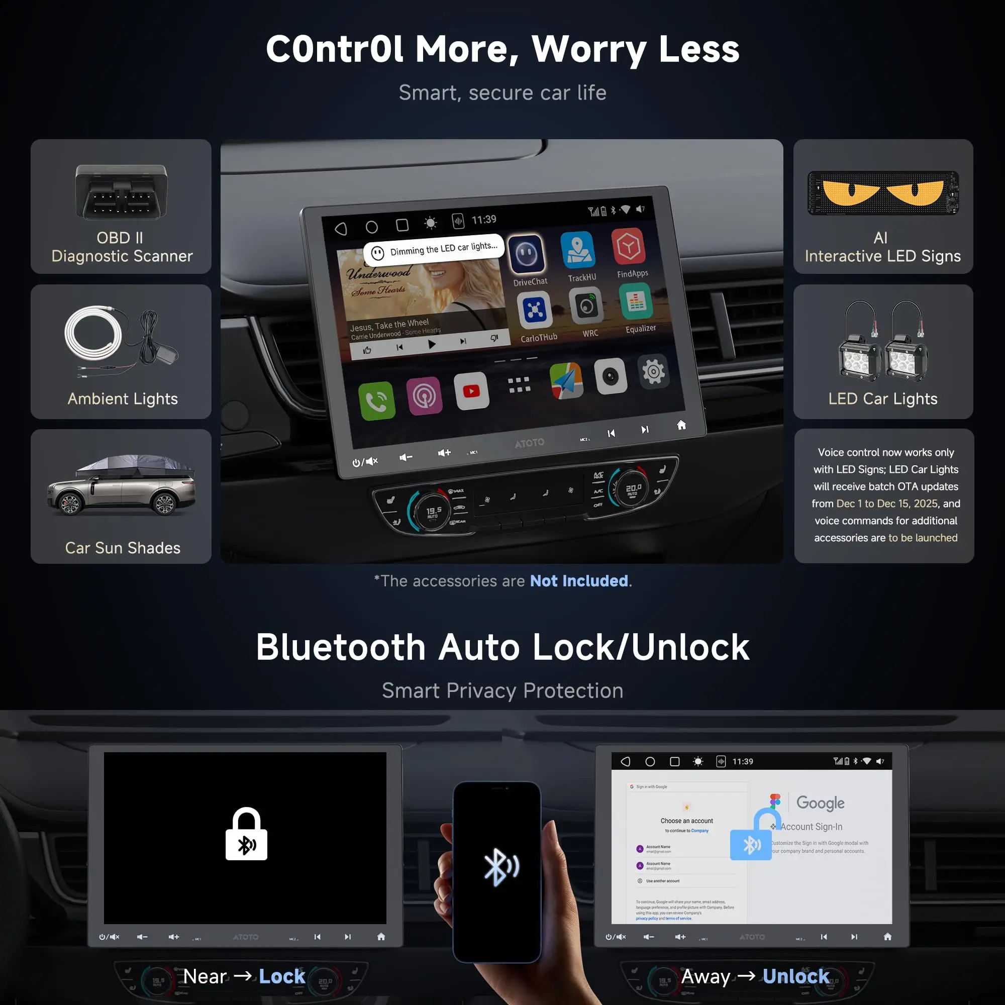 ATOTO S8G1104MS 10" Single Din & Double Din Car Stereo with Backup Camera, Floating QLED Screen, Wireless CarPlay & Android Auto, 4+32G, 4G LTE, ChatGPT-Powered AI Voice Control & Android Radio - Image 7