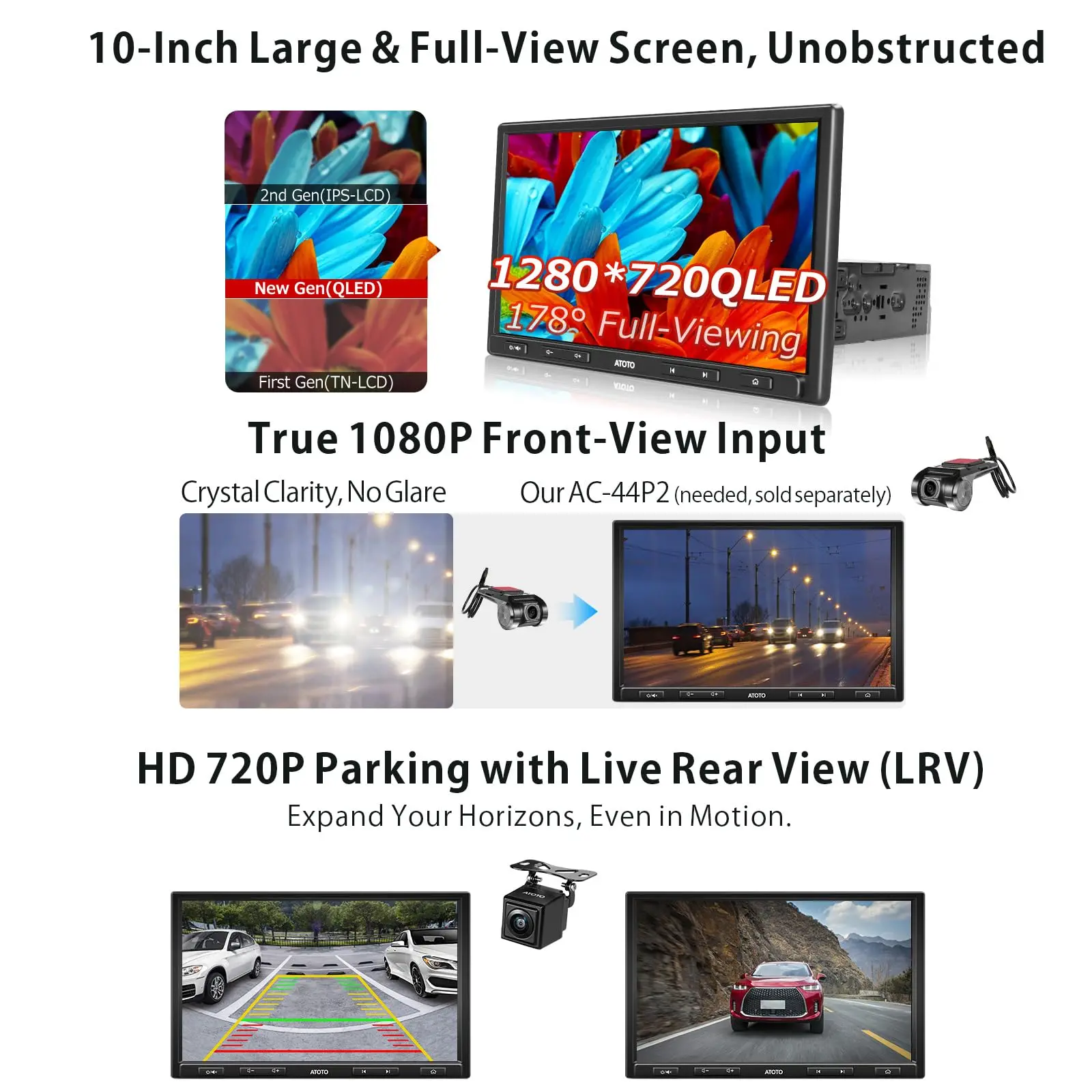 ATOTO S8G1104PRN 10.1" Single Din Car Stereo with QLED Touchscreen, Wireless CarPlay & Android Auto, 4x29W DSP Amplifier, HDMI Input, GPS Tracking, 4+32G, Dual Bluetooth & Live Rear View Camera Support - Image 5