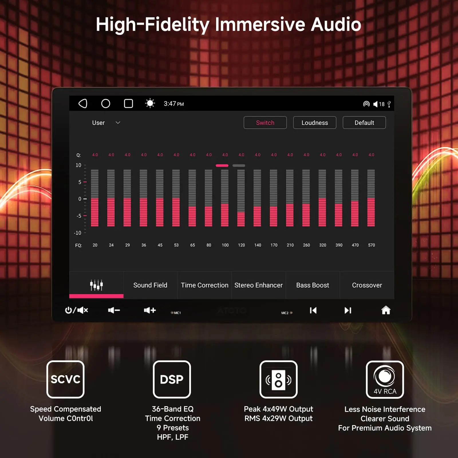 ATOTO S8G1109UN 10.1" Single & Double Din Android Car Stereo, Floating QLED Touchscreen, 6+128G Wireless CarPlay & Android Auto, ChatGPT, Built-in 4G, DSP & SCVC, Dual Bluetooth - Image 4
