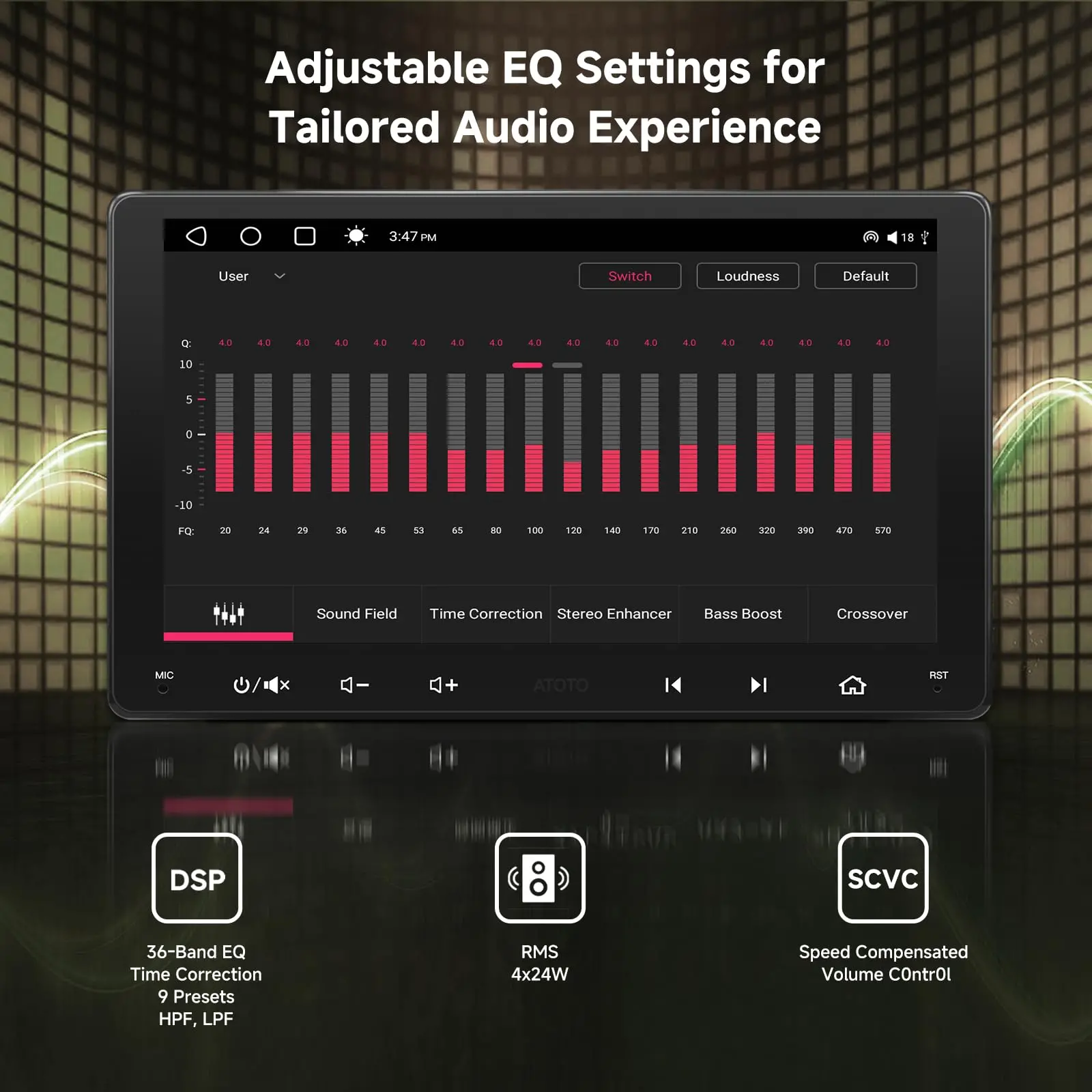 ATOTO S8G2094MS 9" Double Din Car Stereo with 1080P Front & Backup Camera Input, QLED Touchscreen, Wireless CarPlay & Android Auto, 4G+32G, Built-in 4G/Wi-Fi, Dual BT/USB, DSP, AMP, SUB, GPS - Image 4