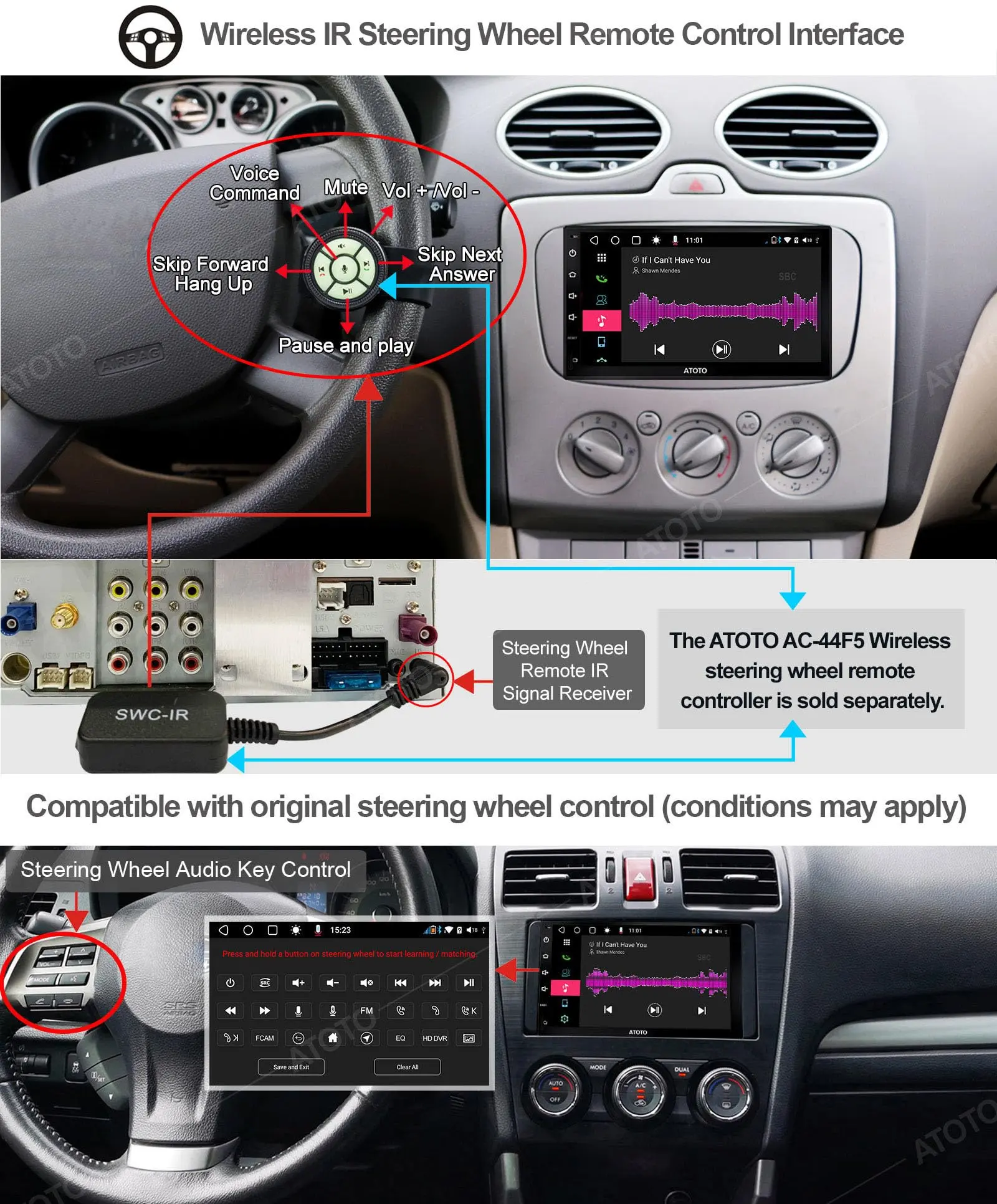 ATOTO S8G2B74PM 7" Double Din Car Stereo with QLED Display, Wireless CarPlay & Android Auto, Dual Bluetooth, HD Rearview Camera - Image 5