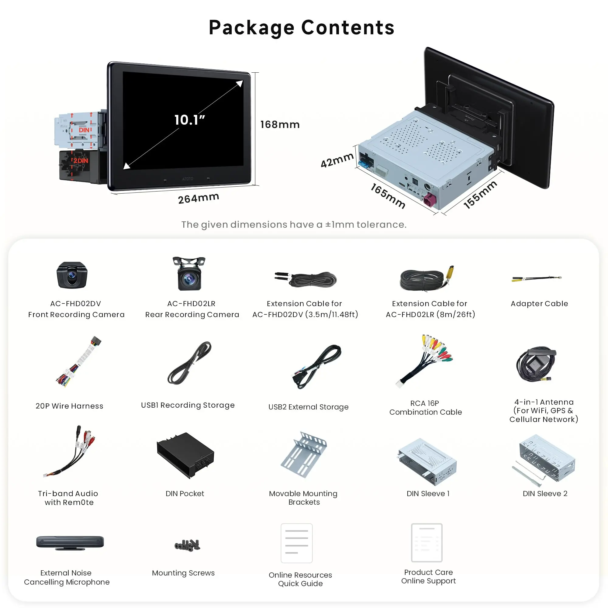 ATOTO X10G110E 10.1" Android Car Stereo with Wireless CarPlay & Android Auto, QLED Floating Touch Screen, Dual 1080P Dash Cam, 8GB RAM, 128GB ROM, DSP 7.1.2 Sound, WiFi/Cellular - Image 8