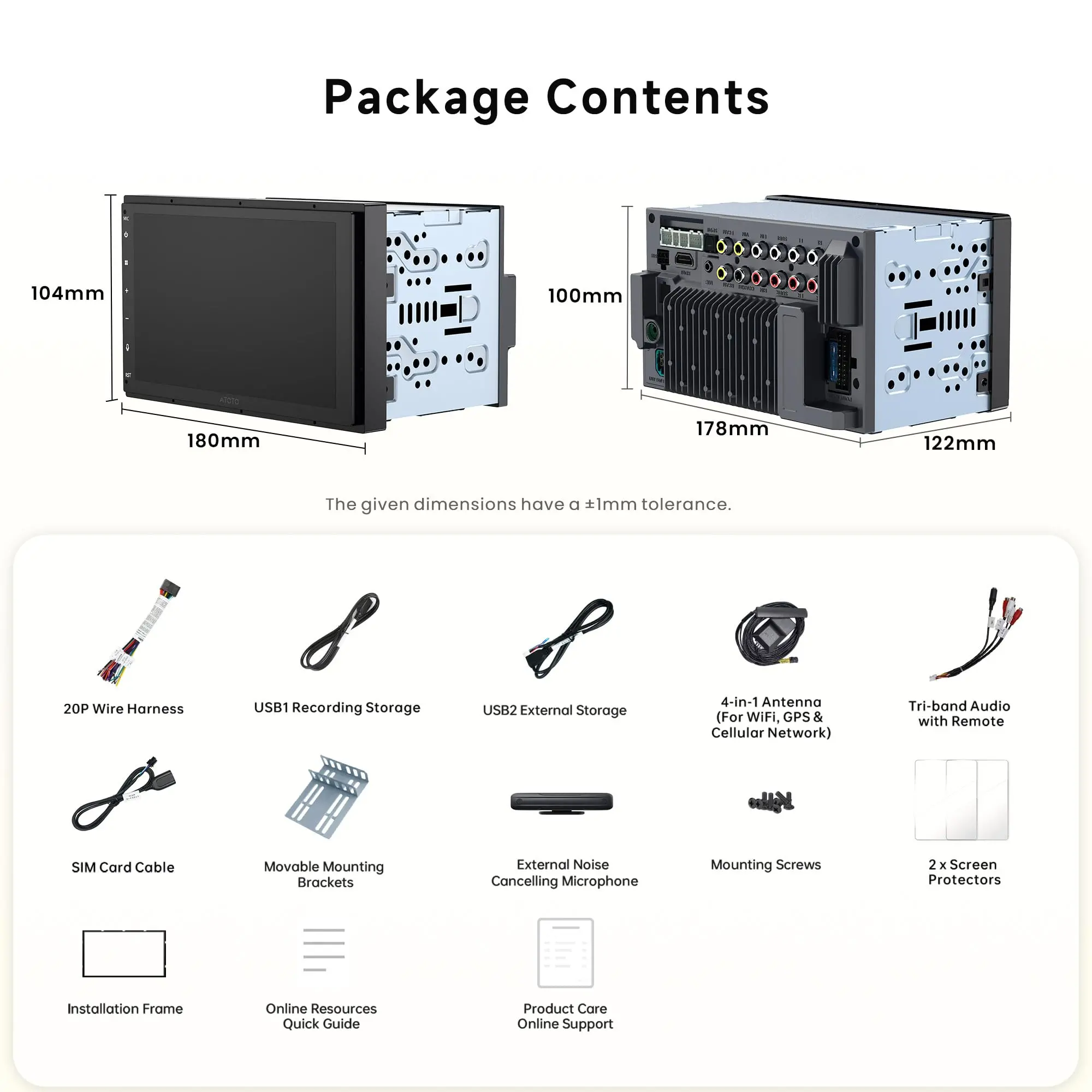 ATOTO X10G2B7E 7" Double Din Car Stereo, Dual Camera Input & Recording, 8G+128G, Android, Wireless CarPlay & Android Auto, 4G LTE, ChatGPT AI, Dual Phone Connection & Bluetooth, GPS Tracking - Image 9