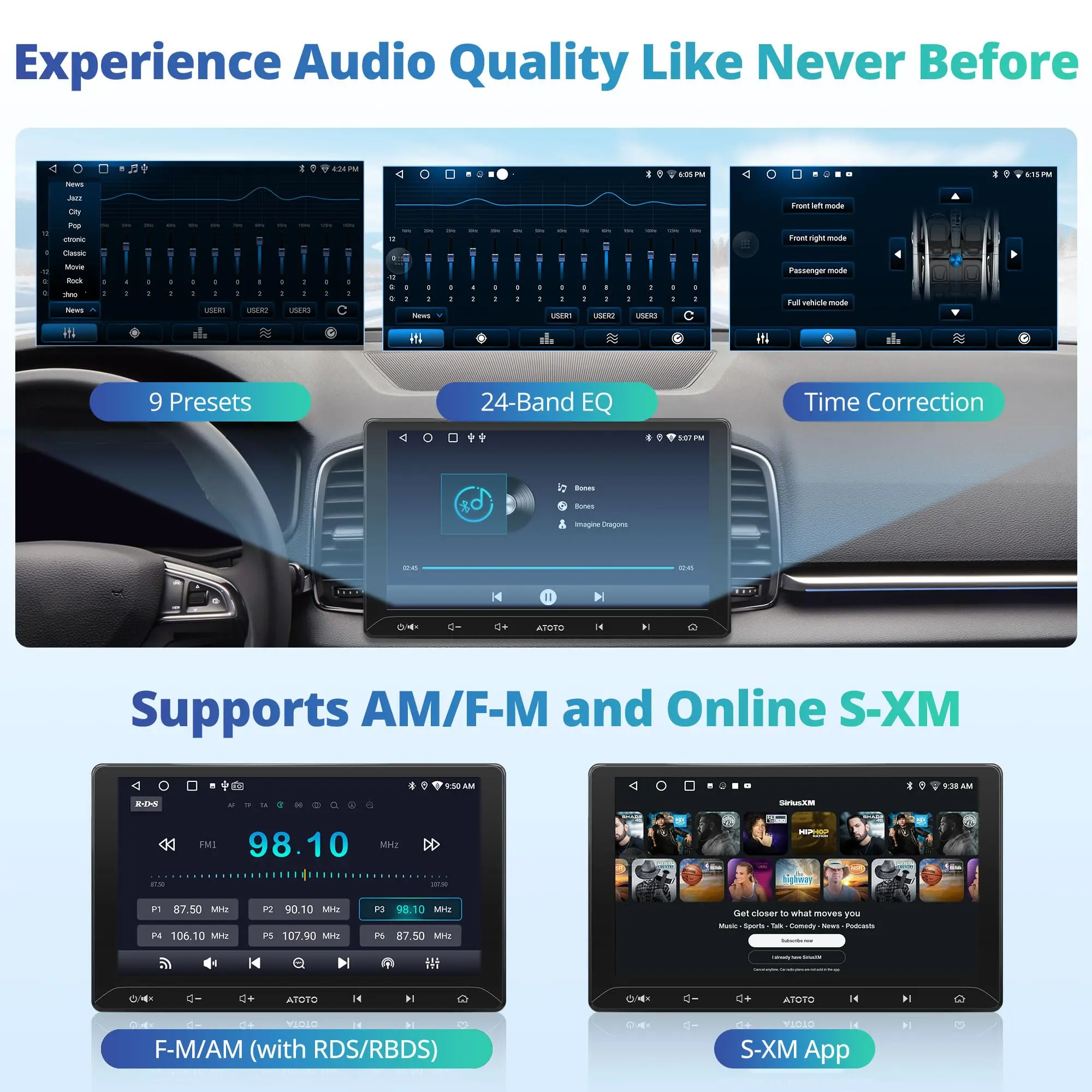 ATOTO A5LG211T 10.1" 2 Din Bluetooth Vehicle Radio with Wireless CarPlay & Android Auto, OBD2 Scanner, IPS Touchscreen, GPS Navigation, 24-Band EQ DSP, WiFi/BT/USB, 2G+32G, FM/AM - Image 5