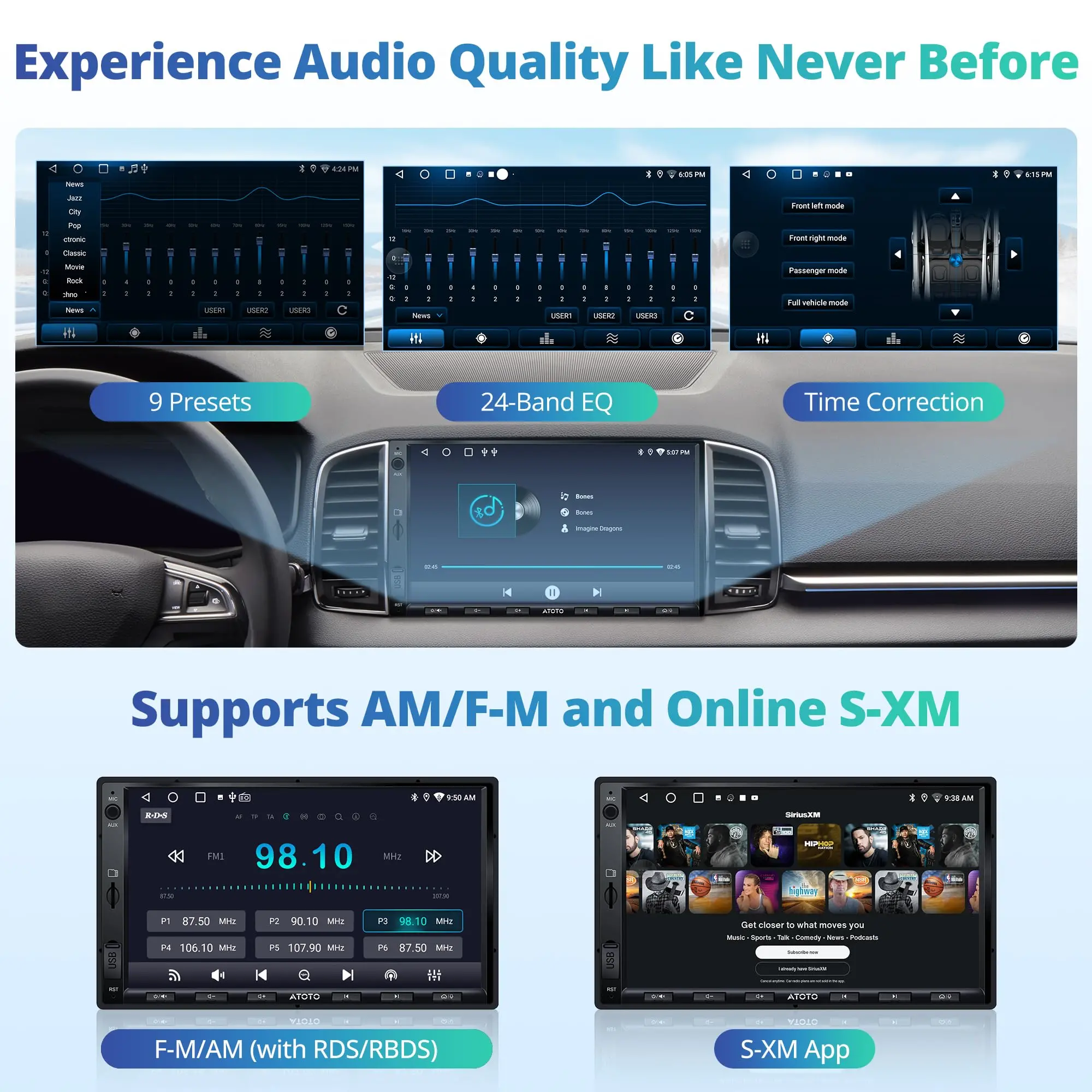 ATOTO Portable Car Stereo 9" Android 10 Octa-Core, Dual Camera, HD QLED Display, Wireless CarPlay/Android Auto, GPS Navigation, 4G/Wi-Fi/Bluetooth, DriveChat AI, TPMS/OBD II Support, 4GB+32GB - Image 7