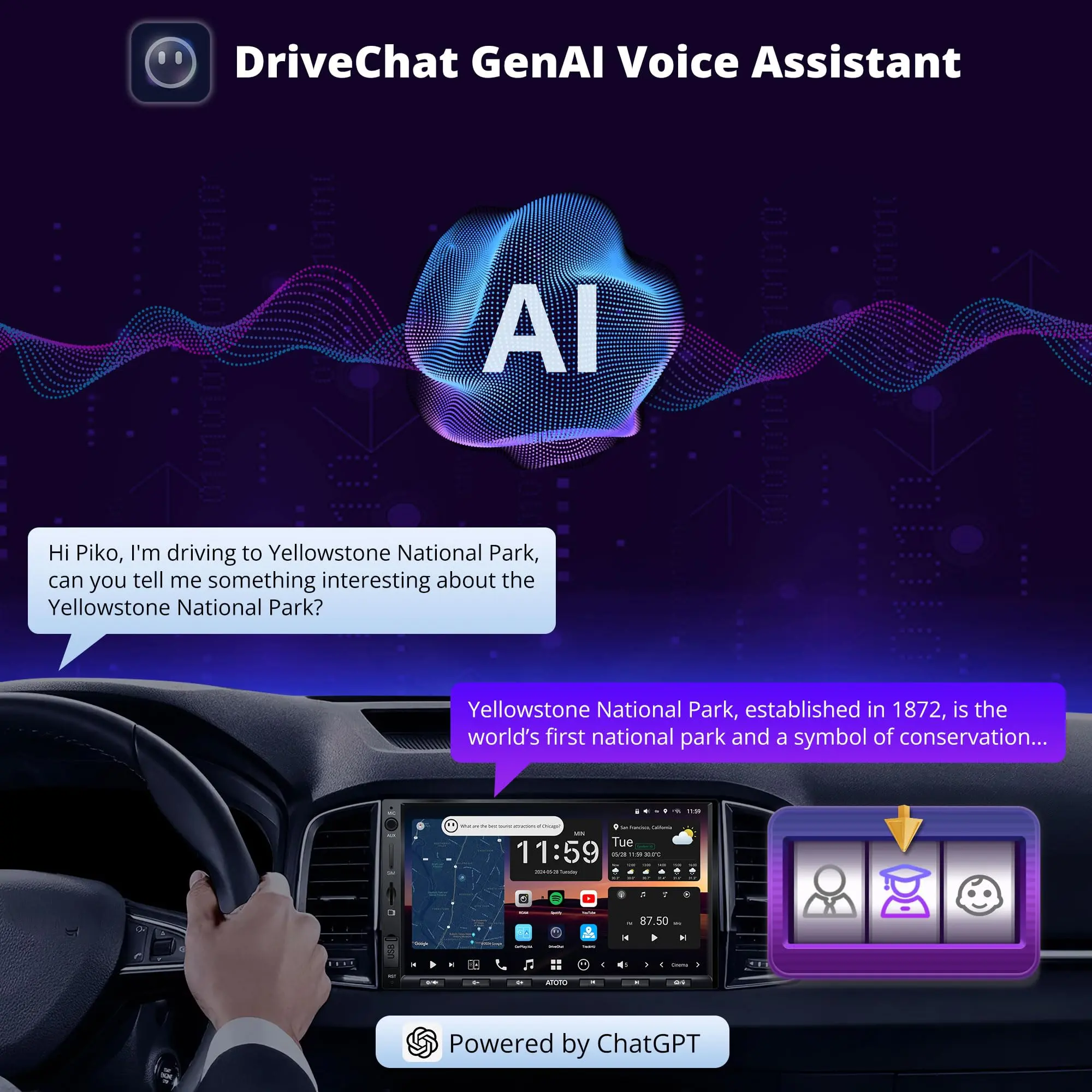 ATOTO X10G2A7E 7" Double Din Car Stereo, QLED Touchscreen CarPlay & Android Auto, Support HDMI& Dual Bluetooth, 4G LTE & WiFi, GPS Navigation - Image 3