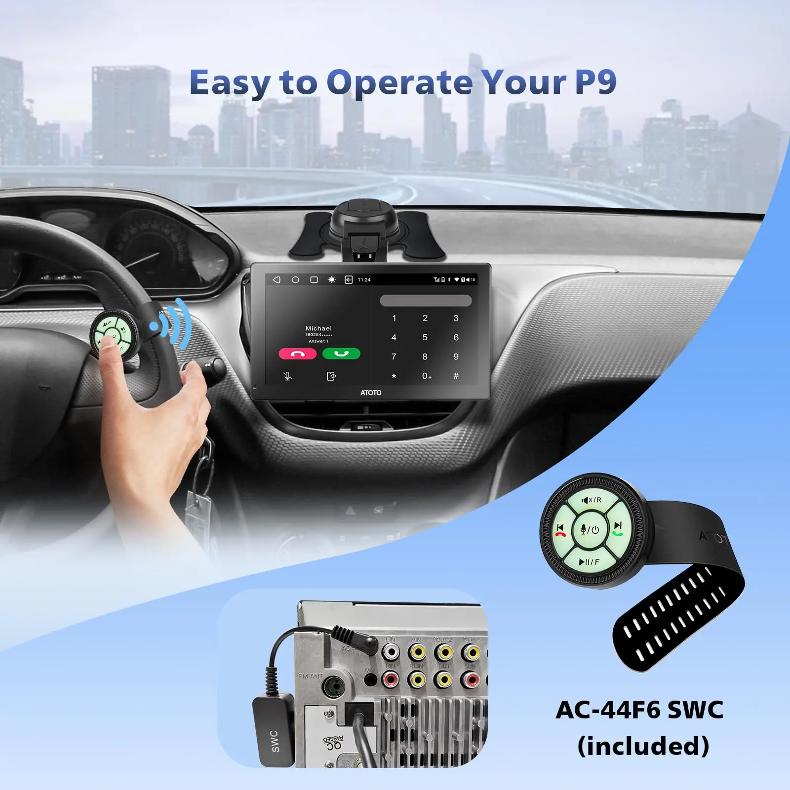 ATOTO 9" Portable Car Stereo with Front Dashcam, Wireless CarPlay & Android Auto, QLED Touchscreen, GPS Navigation, 4G LTE, Wi-Fi, ChatGPT, 4+32G - Image 7