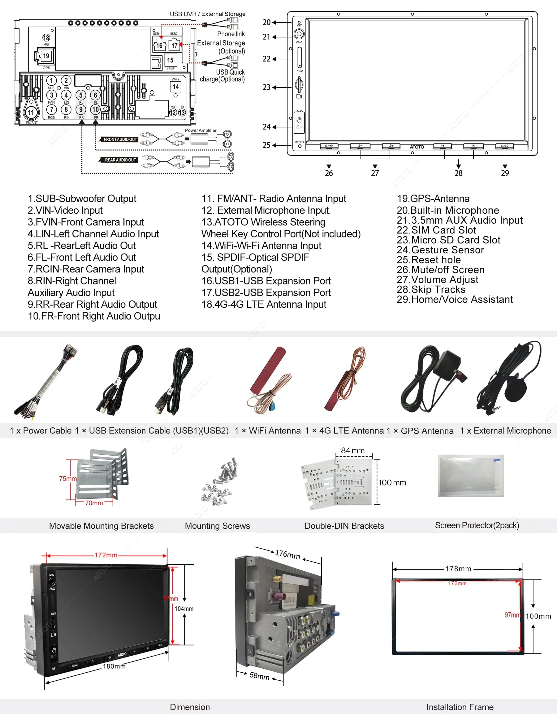 ATOTO S8G2A78UL Ultra 7" Double Din Car Stereo in-Dash Navigation, Gesture Operation, VSV&LRV, Built-in 4G Cellular Modem, Dual BT,4G+64G - Image 7
